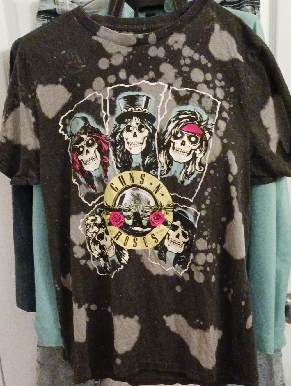 Mens Black Tie-Dye Graphic Tee